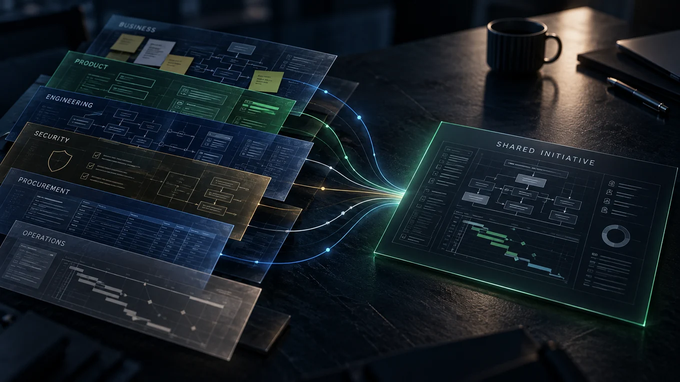 Different modernization teams and perspectives converging into one shared initiative.